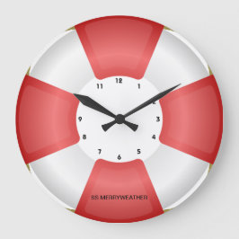 Reloj Redondo Grande lifesaver lifebuoy nautical clock with own text