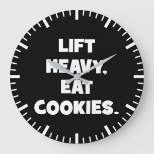 Reloj Redondo Grande Lift Heavy Eat Cookies - Funny - Novedad de entren