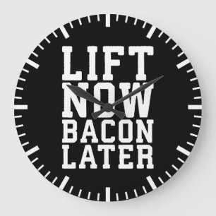 Reloj Redondo Grande Lift Now, Bacon Después - Divertido entrenamiento
