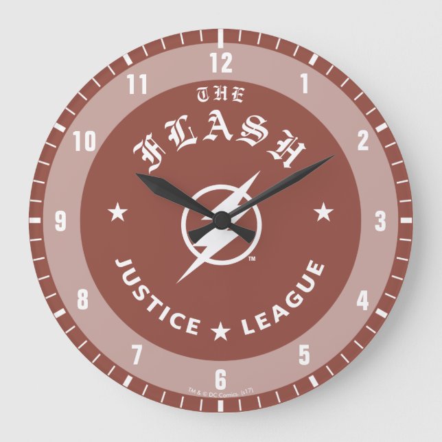 Reloj Redondo Grande Liga de la Justicia | Emblema Relámpago Flash Retr (Anverso)