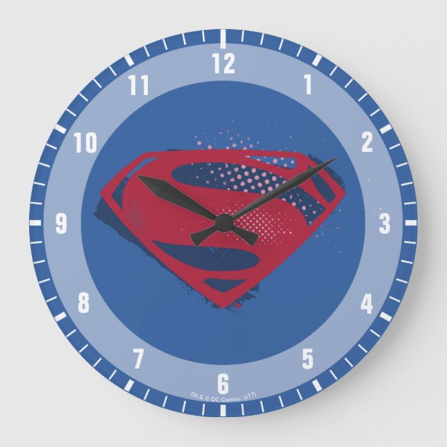 Reloj Redondo Grande Liga de la Justicia | Símbolo de Superman de broch (Anverso)