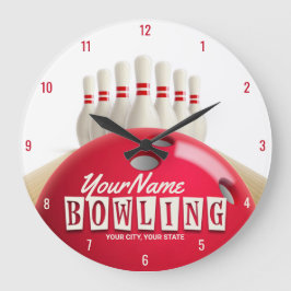 Reloj Redondo Grande Liga Retro de Bolas Personalizadas Lanes Lanes