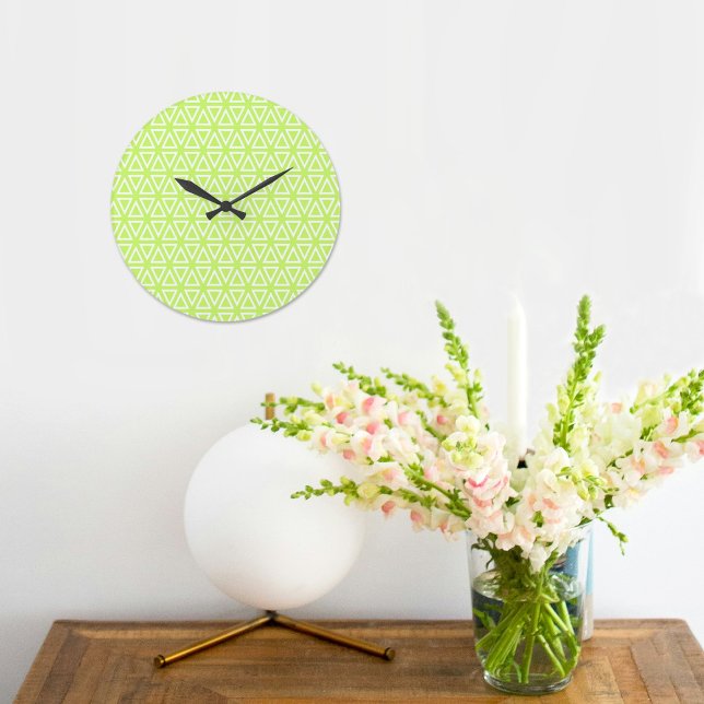 Reloj Redondo Grande Light Green Inverted Triangle Pattern Wall clock (Subido por el creador)