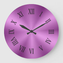 Light Pink Metallic Clock with Roman Numbers
