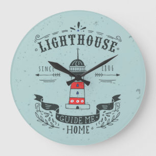 Reloj Redondo Grande Lighthouse Guide Me Home Poster
