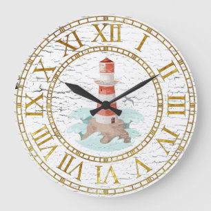 Reloj Redondo Grande Lighthouse Weathered Finish Personalize
