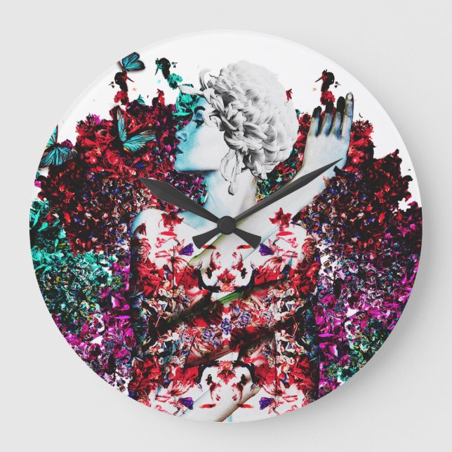 Reloj Redondo Grande Like Flowering Flowers (Anverso)