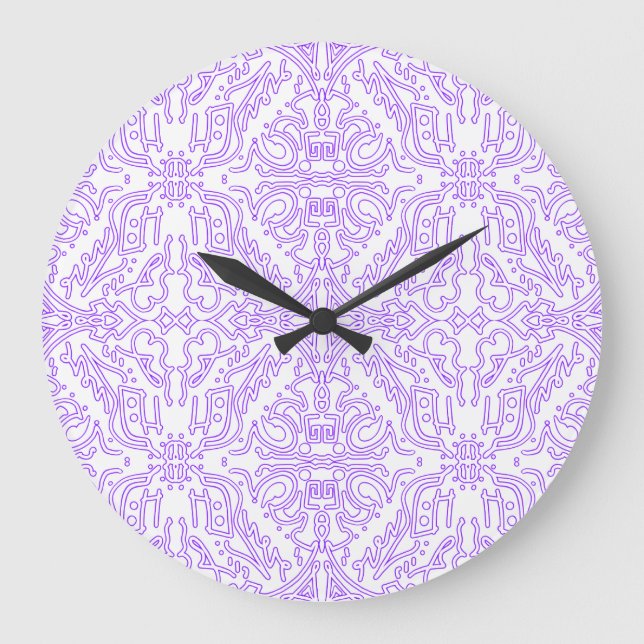 Reloj Redondo Grande Lila Nebulosa Mística (Anverso)
