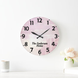 Reloj Redondo Grande Lila Pálido Deteriorado