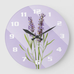 Reloj Redondo Grande Lila suave y elegante