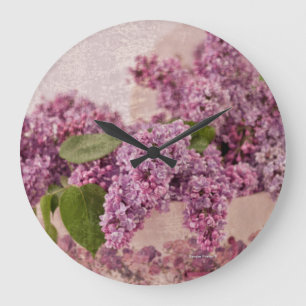 Reloj Redondo Grande Lilacs In A Victorian Hat Box