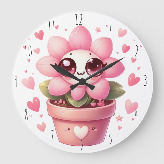 Reloj Redondo Grande Lil'Flower Wall Clock (Anverso)