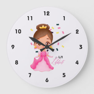 Reloj Redondo Grande Lilibet Named Pink Princess Gifts for Chicas