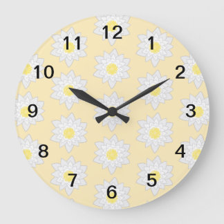 Reloj Redondo Grande Lilies De Agua Pastel.
