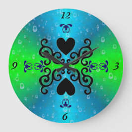 Reloj Redondo Grande Lily and Heart on Rainbow