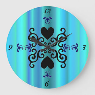 Reloj Redondo Grande Lily y Heart on Rainbow