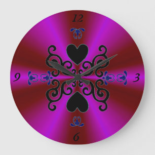 Reloj Redondo Grande Lily y Heart on Rainbow