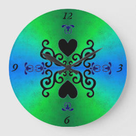 Reloj Redondo Grande Lily y Heart on Rainbow