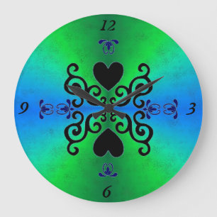 Reloj Redondo Grande Lily y Heart on Rainbow