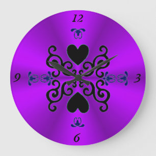 Reloj Redondo Grande Lily y Heart on Rainbow