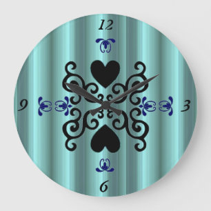Reloj Redondo Grande Lily y Heart on Rainbow