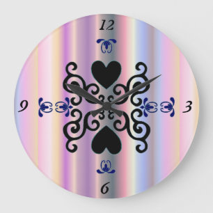Reloj Redondo Grande Lily y Heart on Rainbow