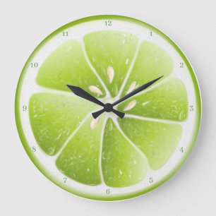 Reloj Redondo Grande Lime Citrus Fruit
