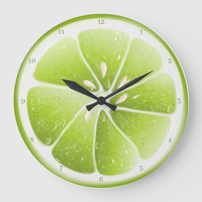 Reloj Redondo Grande Lime Citrus Fruit (Anverso)