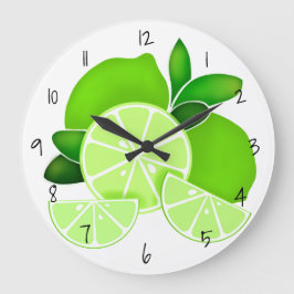 Reloj Redondo Grande Limes| lime slices | sunny citrus fruit