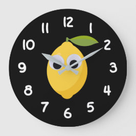 Reloj Redondo Grande Limón, fruta dulce con ojos de googre
