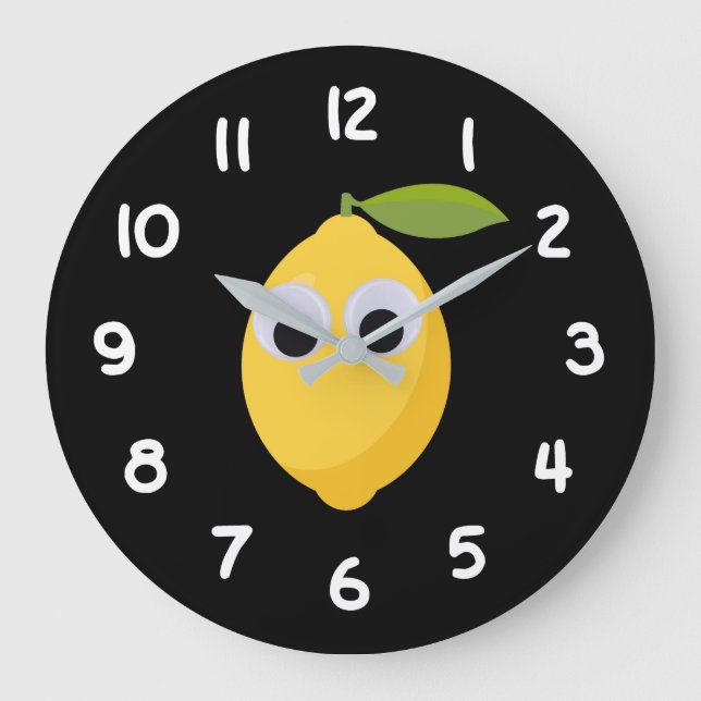 Reloj Redondo Grande Limón, fruta dulce con ojos de googre (Anverso)