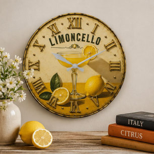 Reloj Redondo Grande Limoncello Italian Lemon Cocktail Bar
