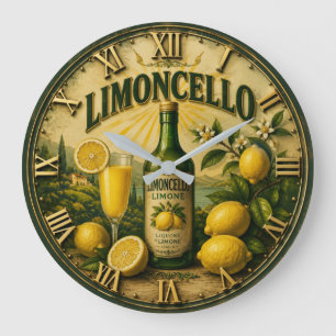 Reloj Redondo Grande Limoncello Italian Lemon Kitchen Mediterranean Bar