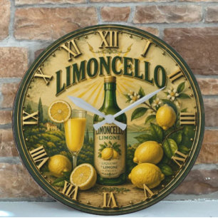 Reloj Redondo Grande Limoncello Italian Lemon Kitchen Mediterranean Bar