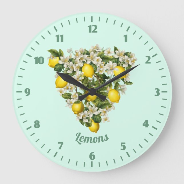 Reloj Redondo Grande Limones (Anverso)