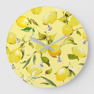 Reloj Redondo Grande Limones acuarela 15