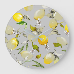 Reloj Redondo Grande Limones acuarela 18