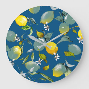Reloj Redondo Grande Limones acuarela 28