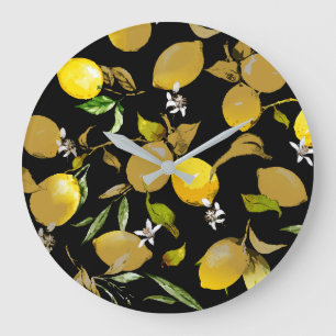 Reloj Redondo Grande Limones acuarela 31