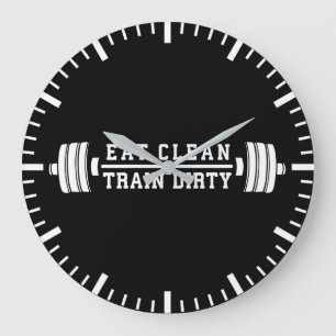 Reloj Redondo Grande Limpiar y sucio el tren: Inspirador el entrenamien