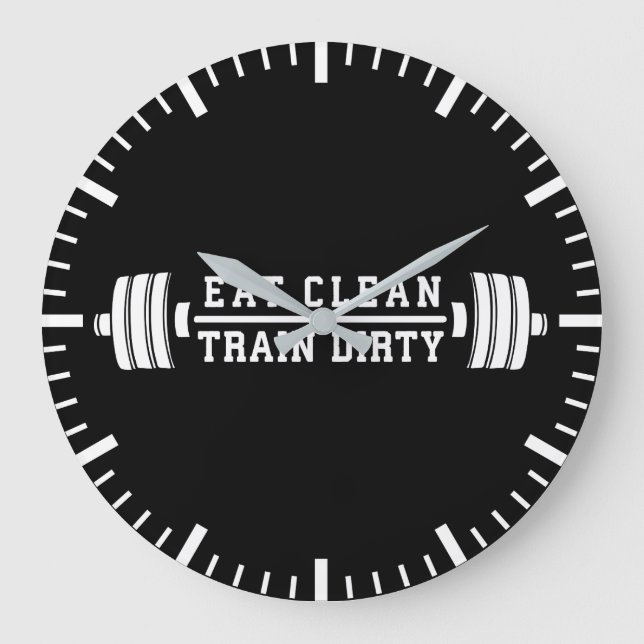 Reloj Redondo Grande Limpiar y sucio el tren: Inspirador el entrenamien (Anverso)