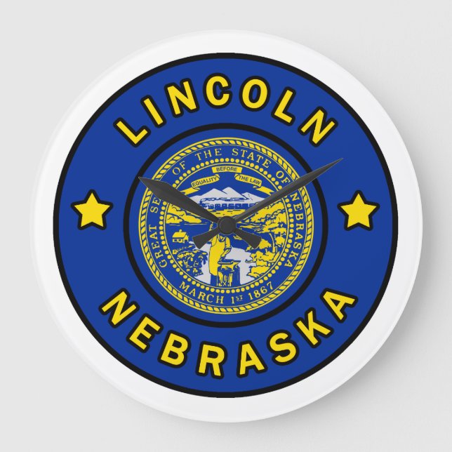 Reloj Redondo Grande Lincoln Nebraska (Anverso)