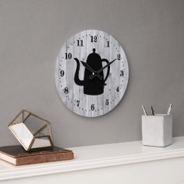 Reloj Redondo Grande linda cafetera campestre arte de grande reloj