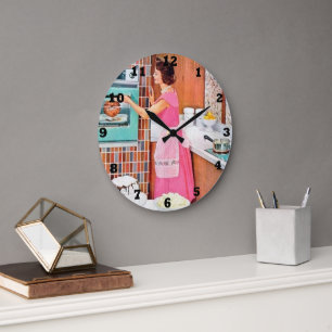 Reloj Redondo Grande linda cocina retro vintage dama reloj grande