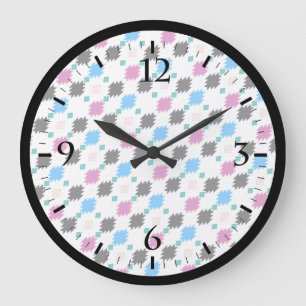 Reloj Redondo Grande Lindo patrón azteca colorido
