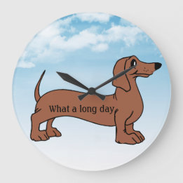 Reloj Redondo Grande Lindo un qué Dachshund largo del día