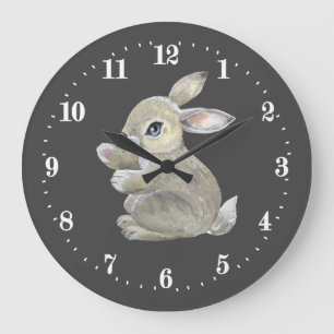Reloj Redondo Grande lindos amantes del conejo animal Reloj grande