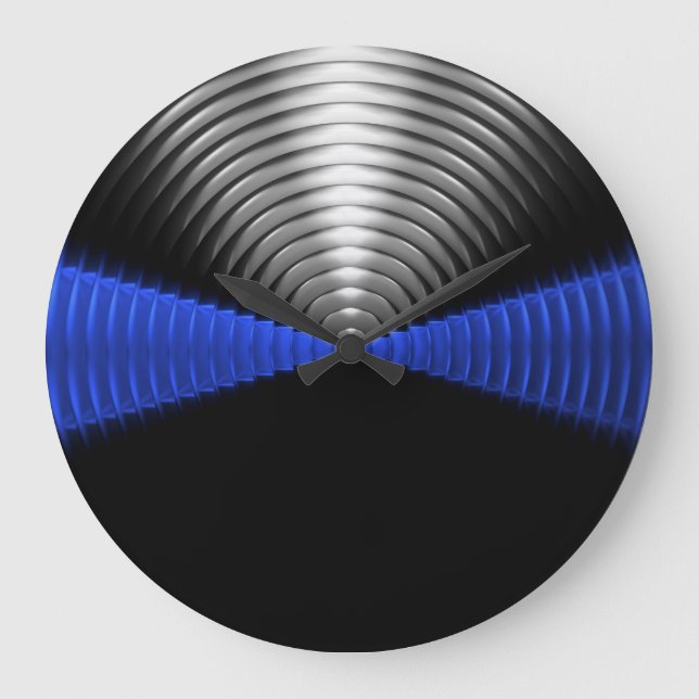 Reloj Redondo Grande Línea Azul delgada (Anverso)