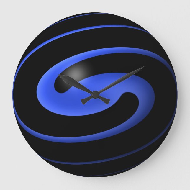 Reloj Redondo Grande Línea Azul delgada (Anverso)
