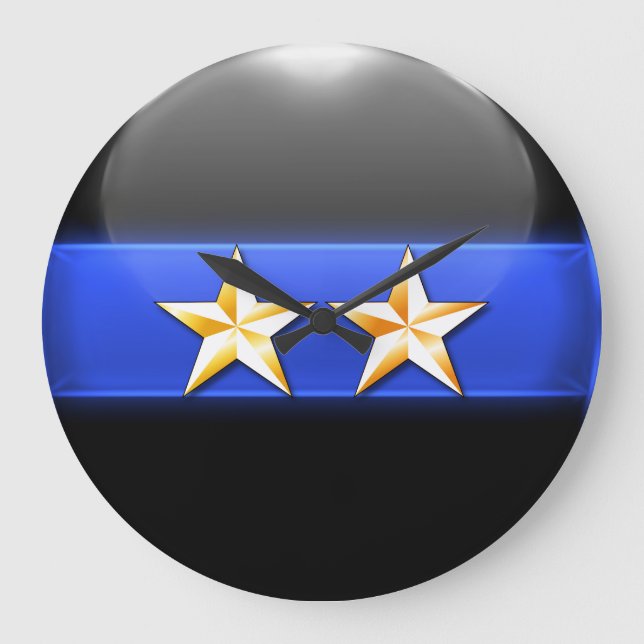 Reloj Redondo Grande Línea Azul delgada - Insignia Gold de 2 estrellas  (Anverso)